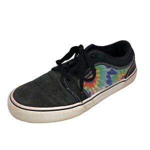 Maui and Sons Mens Size 9 Black Wave Lace Up Sneakers Low Top Casual Shoes